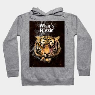 Cigar Smoking Tiger: An Intense Cigar Smoking Tiger "What's Blazin'" Hoodie